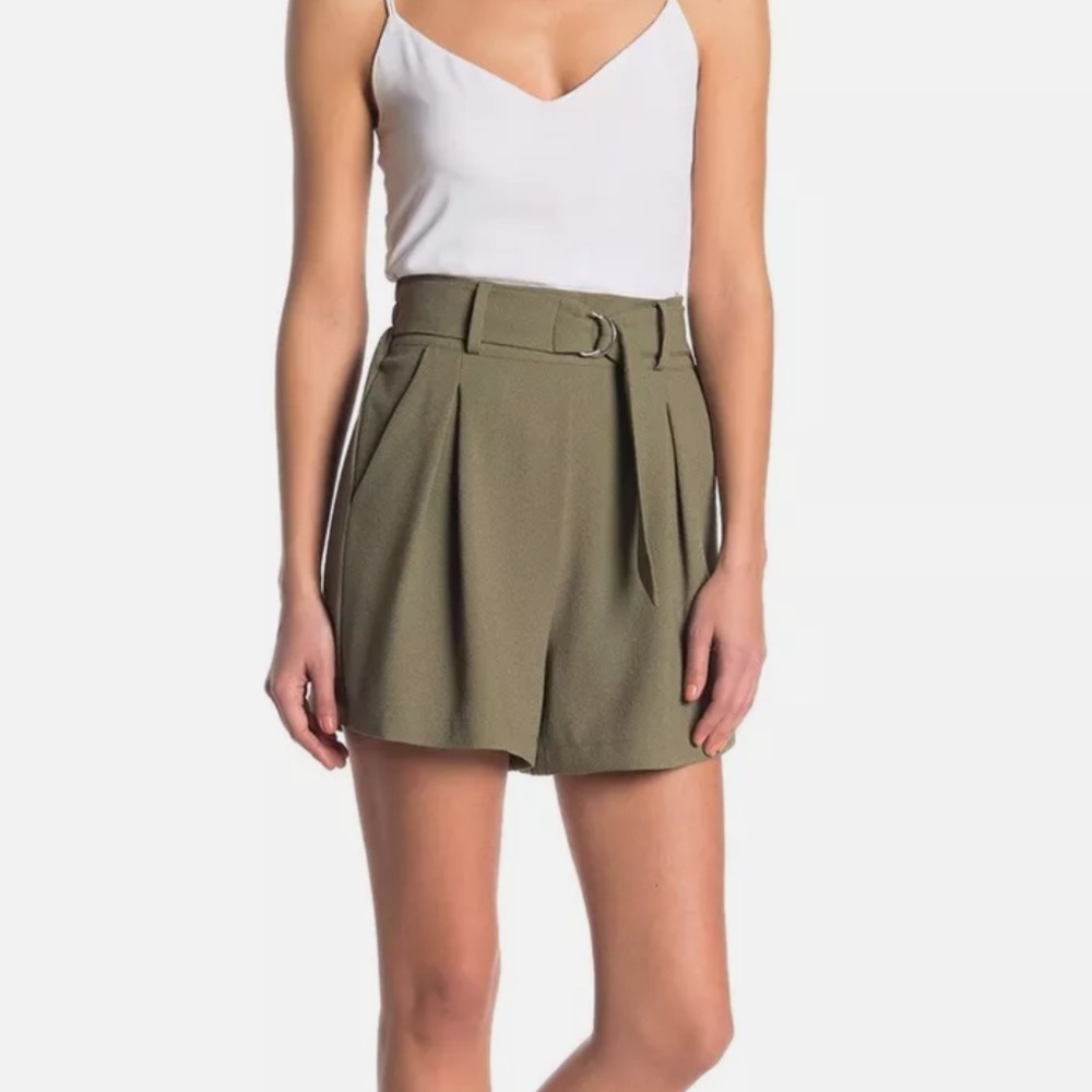 ABOUND Women's Belted High Waist Pleated Shorts Size XXS